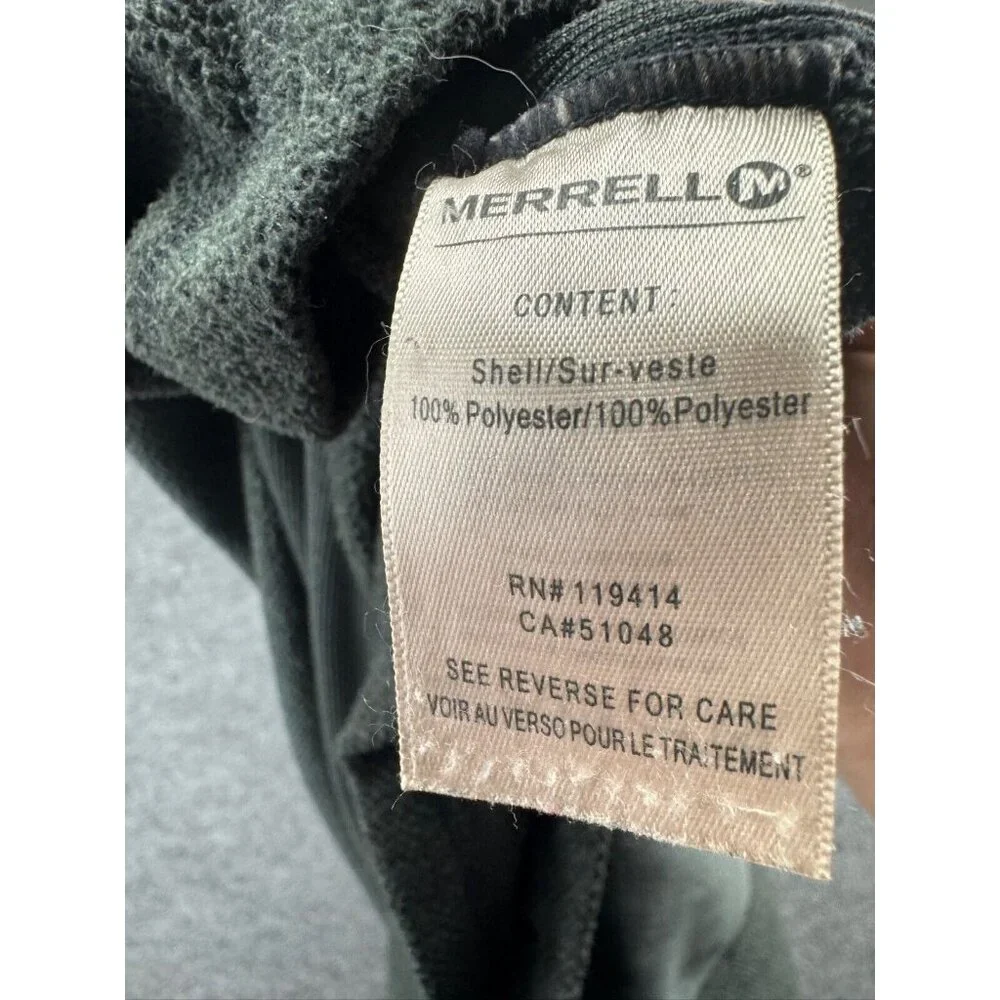 Merrell Sweater Men's XXL Gray Fleece Pullover Crew Neck Logo Outdoor Hiking‎